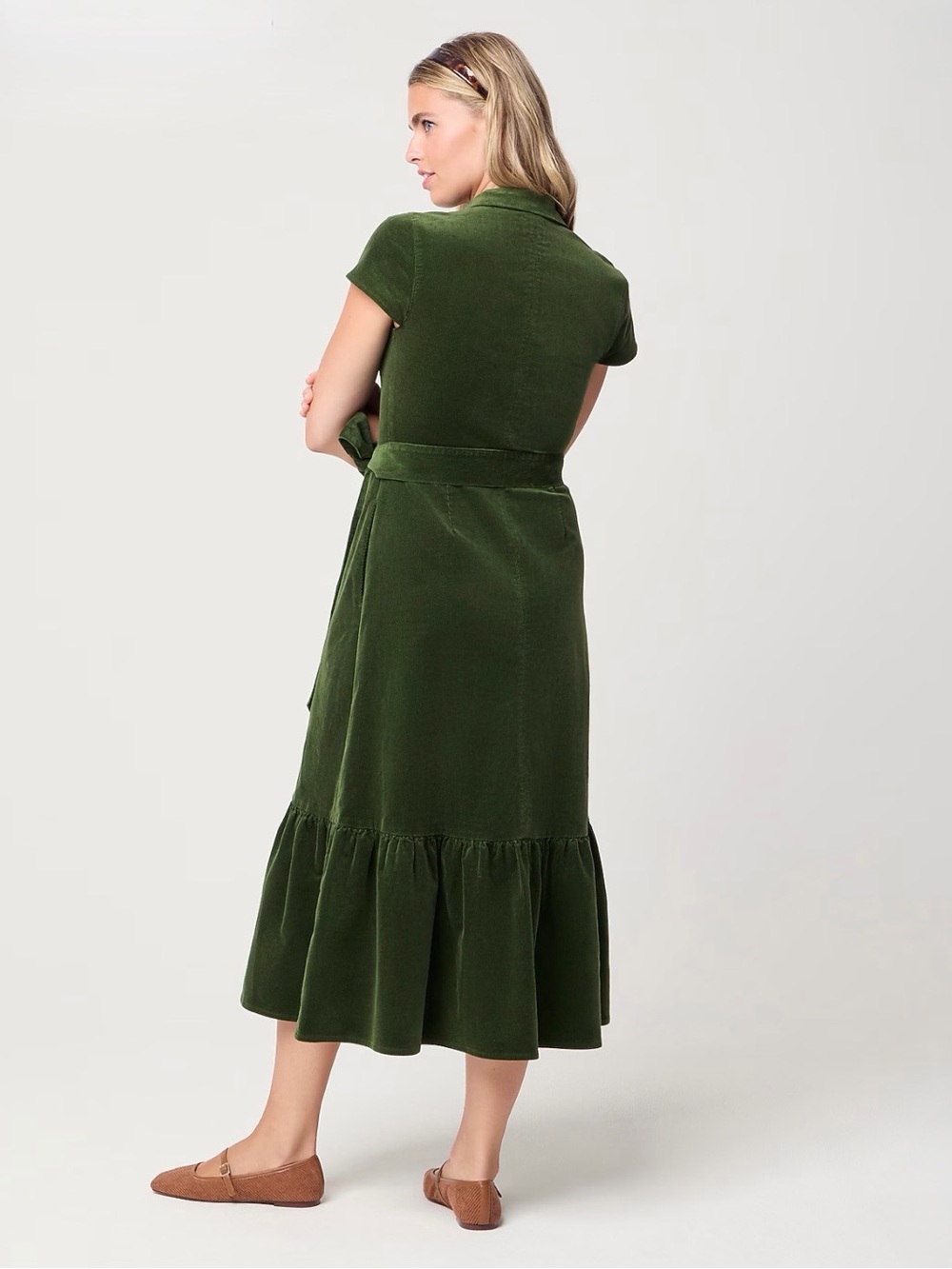 J.Crew Corduroy Tiered Midi Shirt Dress 12 NWT - Picture 3 of 6